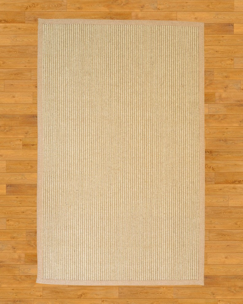 Natural Area Rugs 100% Natural Fiber Wisdom Beige Jute Wool Rug, 8' X 10'