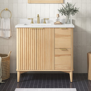OVE Decors Gabi Single Sink Bathroom Vanity, Rustic Ash, 36", Single Sink
