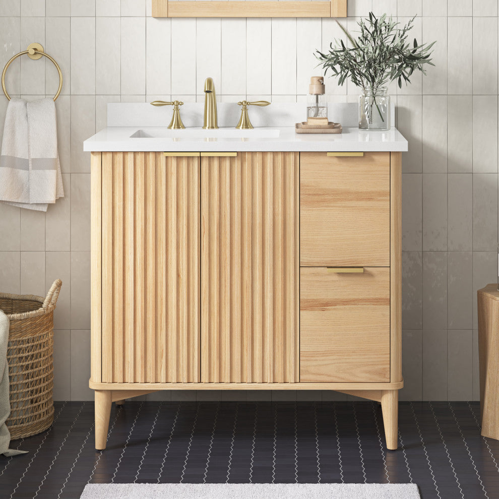 OVE Decors Gabi Single Sink Bathroom Vanity, Rustic Ash, 36", Single Sink