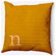 18" x 18" Modern Monogram Indoor/Outdoor Polyester Throw Pillow, Autumn Gold