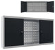 vidaXL Wall Mounted Tool Cabinet Industrial Style Metal Gray and Black Storage