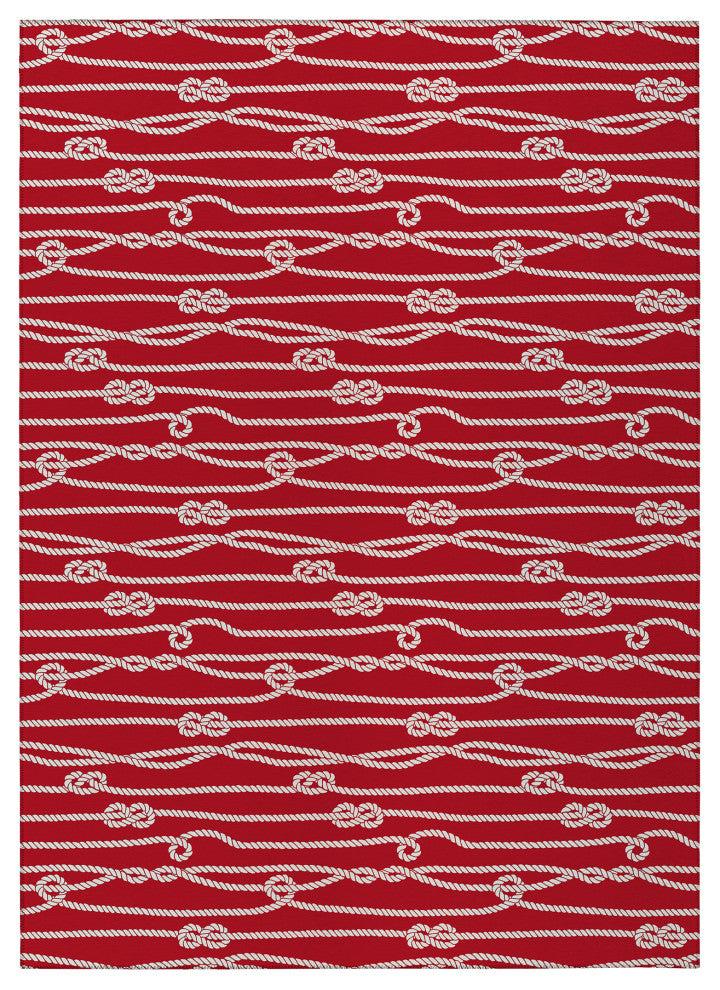 Indoor/Outdoor Harbor HA7 Red Machine Washable 5' x 7'6" Rug