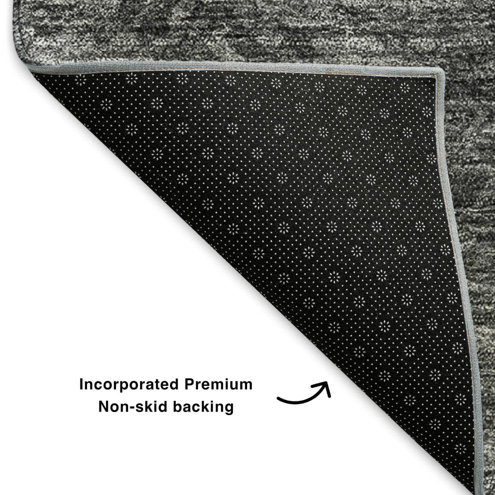Premium Machine Washable Mayfield AMF590 Gray 2'3" x 7'6" Runner Rug