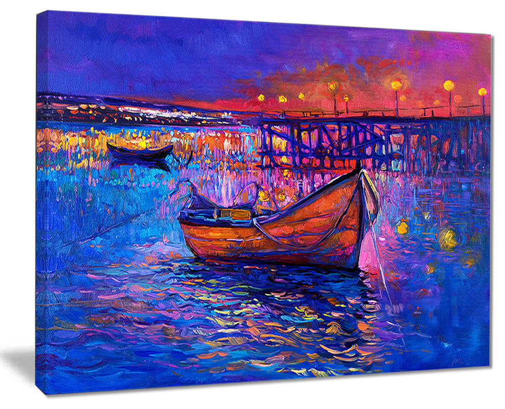 "Boats and the City" Canvas Print