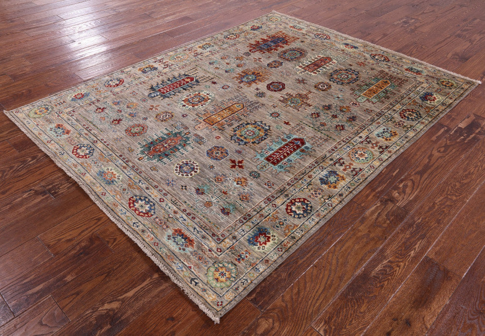 Persian Handmade Wool Rug 5' 1" X 6' 8" - Q12185