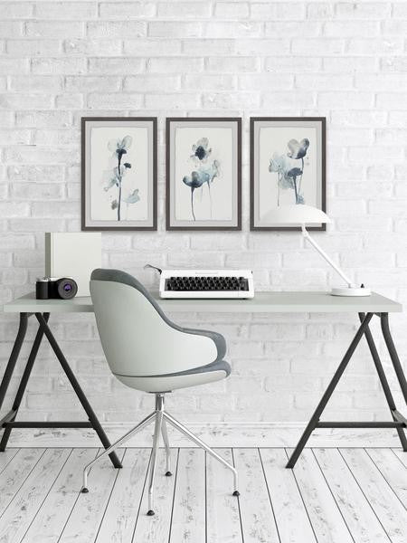 Midnight Blossoms IV Triptych, Set of 3, 12x18 Panels