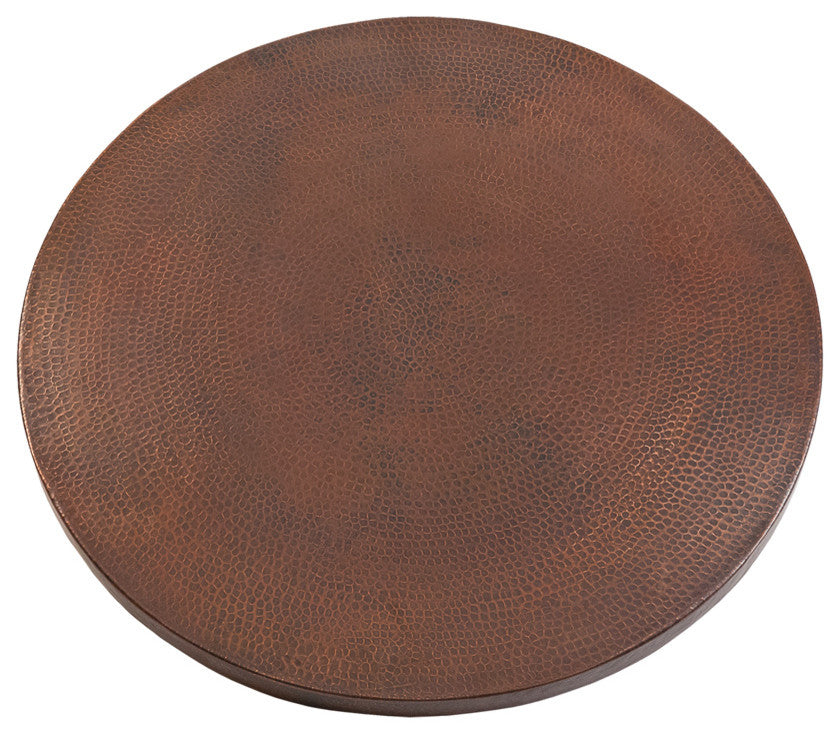 24" Round Hammered Copper Table Top
