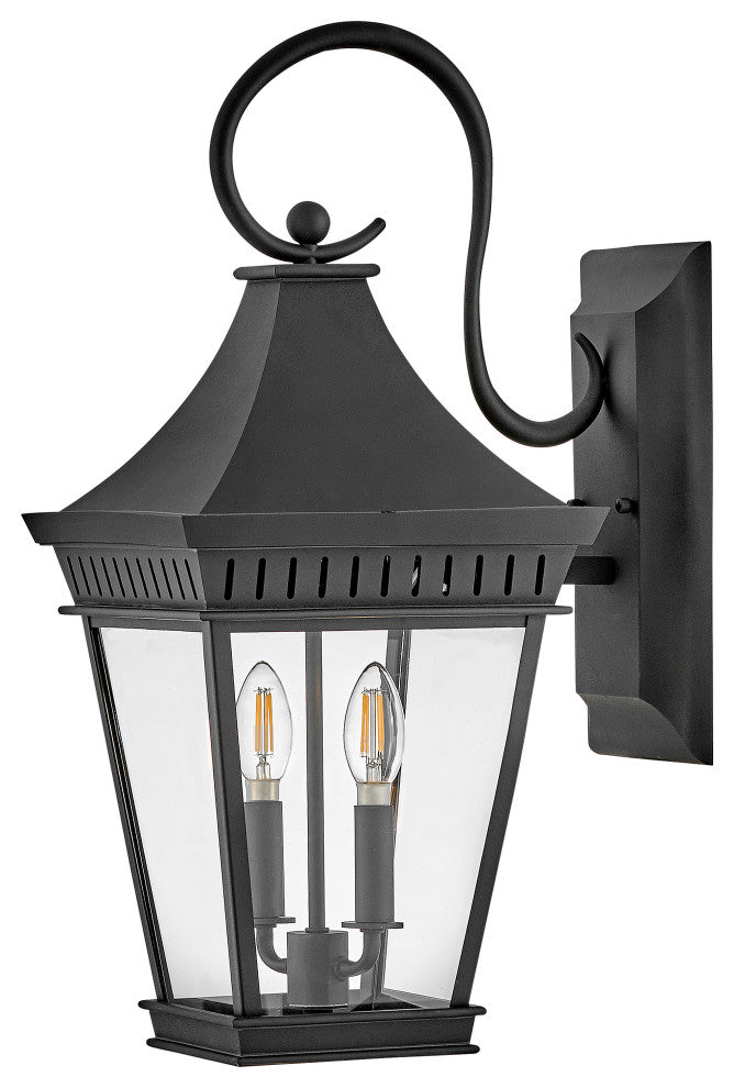 Hinkley Chapel Hill Large Wall Mount Lantern, Museum Black