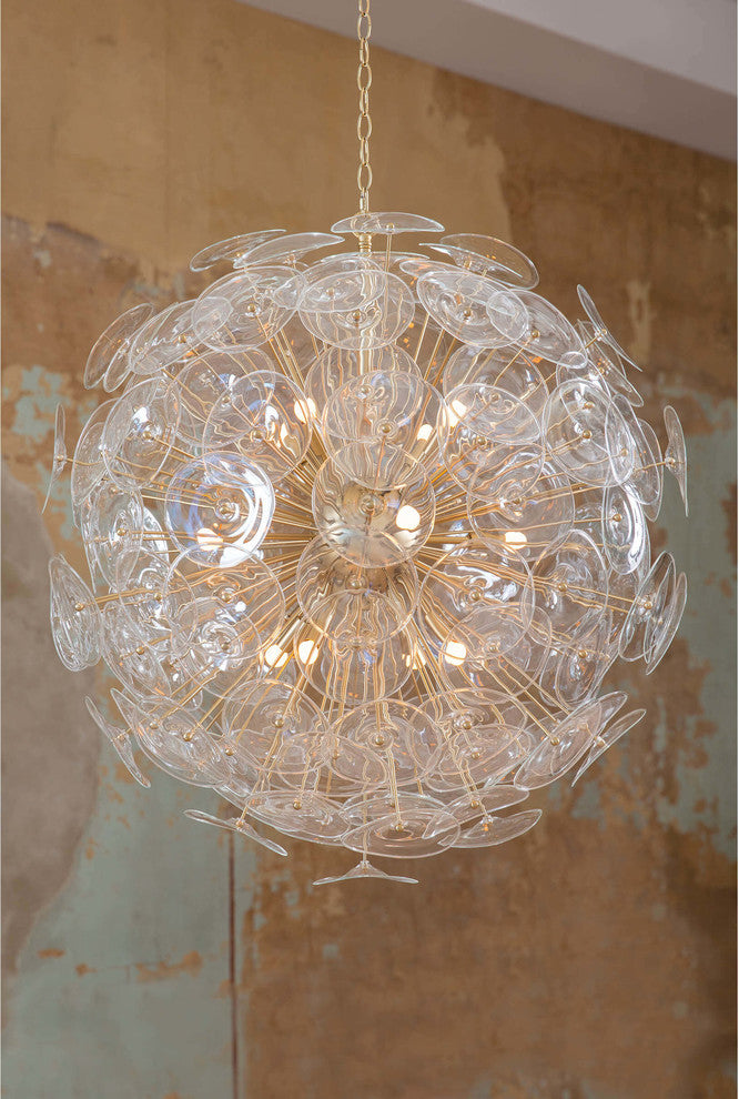 Poppy Glass Chandelier, Clear