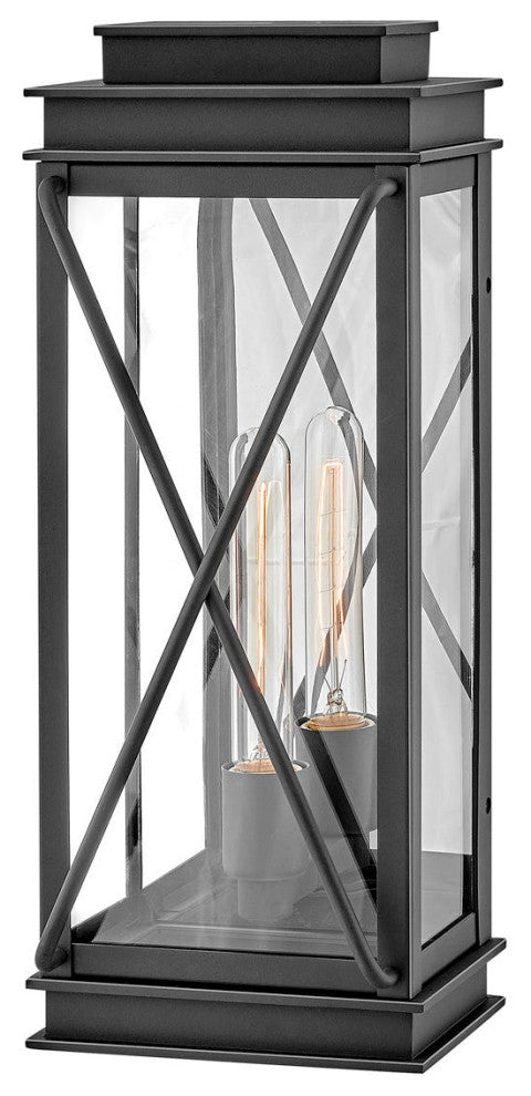 Hinkley Montecito Medium Wall Mount Lantern, Museum Black