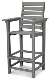 Polywood Captain Bar Chair, Slate Gray