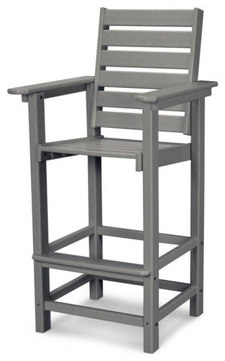 Polywood Captain Bar Chair, Slate Gray