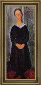 Amedeo Modigliani Young Servant Girl - 14" x 28" Framed Premium Canvas Print