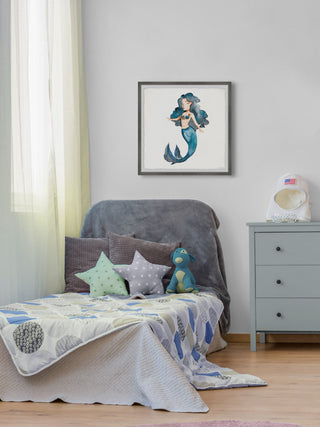 "Mermaid Vibes" Framed Painting Print, 32x32