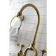 KS7797TALBS Tudor Bridge Kitchen Faucet With Brass Sprayer, Brushed Brass