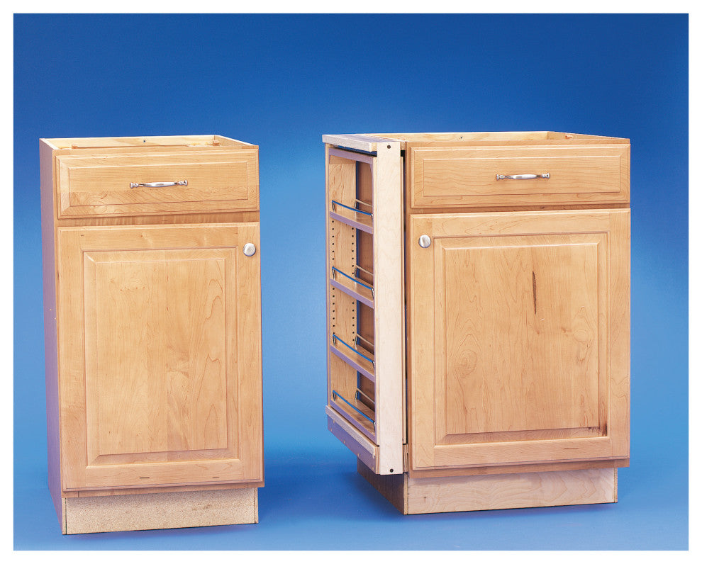 Wood Base Filler Pull Out Organizer for New Kitchen With Soft Close, 6"