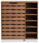 Shirley Modern Walnut Medium Brown Wood 2-Door Shoe Cabinet With Open Shelves