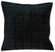 20" X 7" X 20" Transitional Black Solid Quilted Pillow Cover With Poly Insert