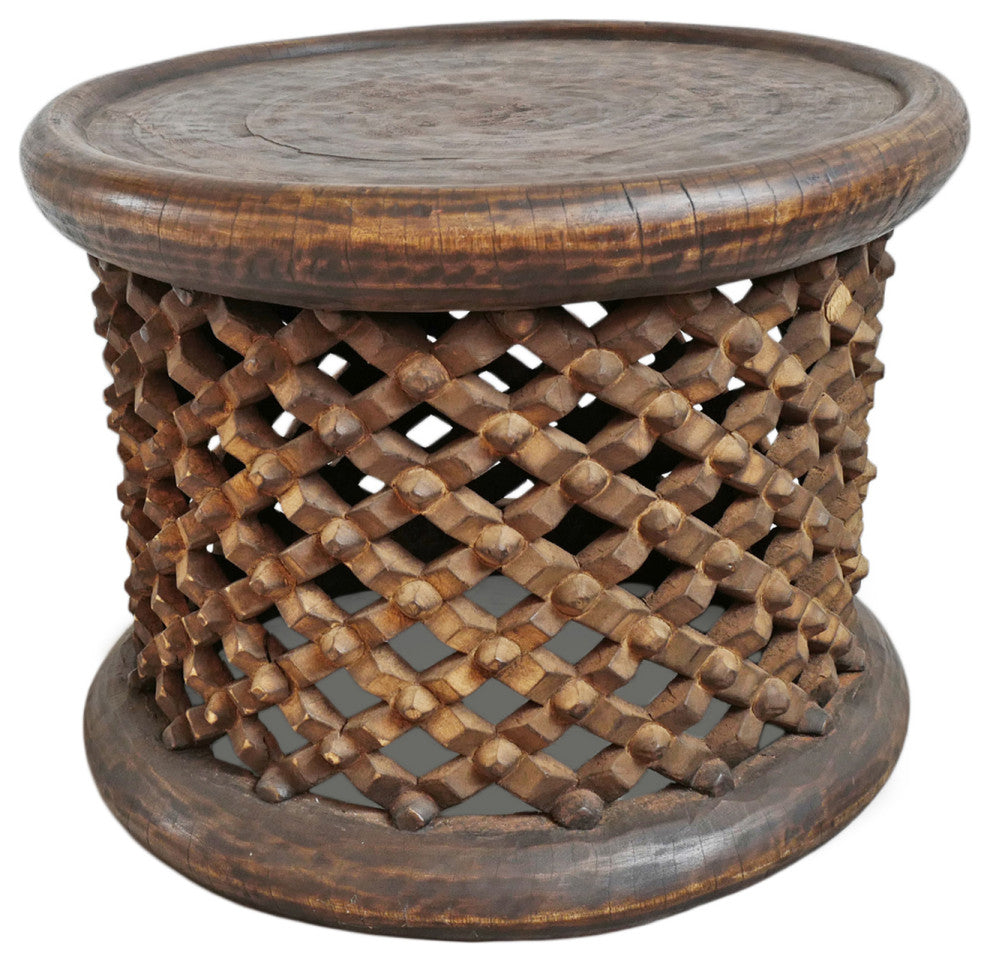 Consigned Vintage Bamileke Stool Table