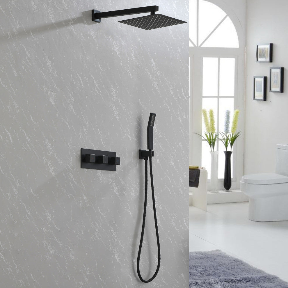 Pressure Balanced Complete Shower System With Rough-In Valve, 10" Rain Shower