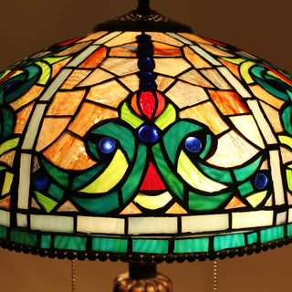 Doloris Tiffany-Style Victorian Stained Glass Table Lamp 17" Width