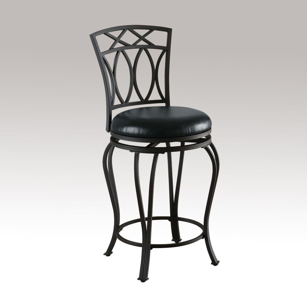 Metal Counte Height Stool, Black
