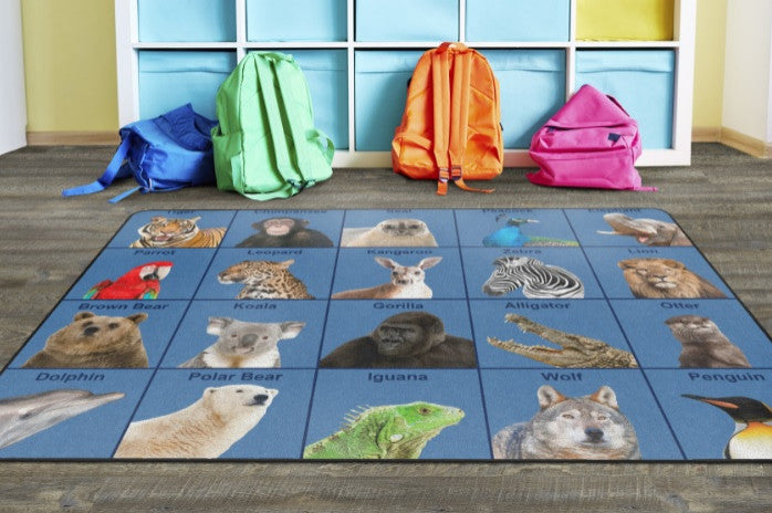 Flagship Carpets FA1268-44FS 7'6x12 Zoo Animal Seating Rug