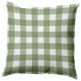 Gingham Plaid Indoor/Outdoor Throw Pillow, Scallion, 18"x18"