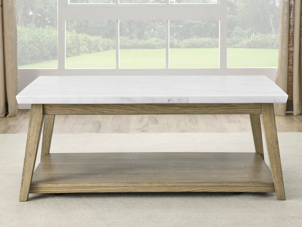 Vida Marble Top Cocktail Table w/Casters