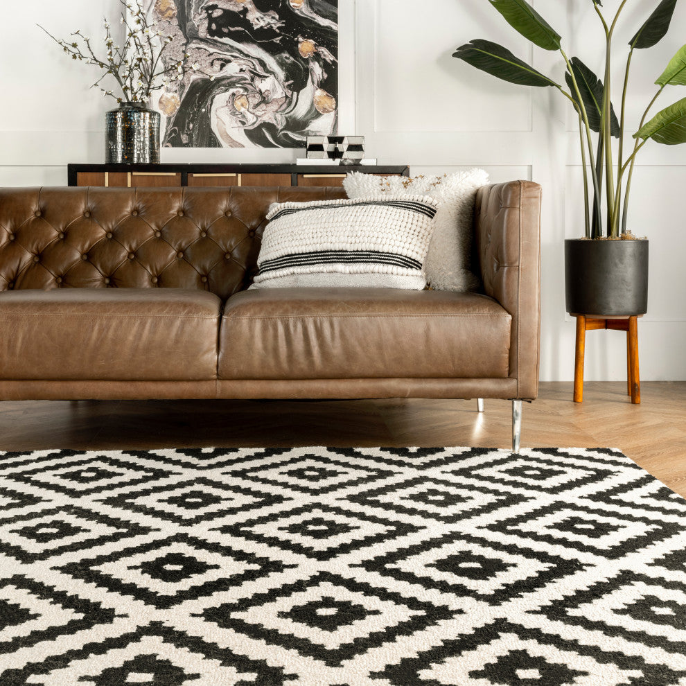Nuloom Hand-Tufted Geometric Tuscan Rug, Beige 10'x14'