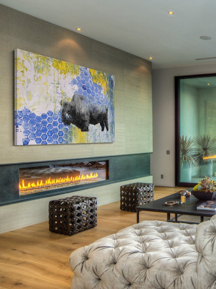 "Buffalo Honeycomb" Painting Print on Wrapped Canvas, 24"x16"