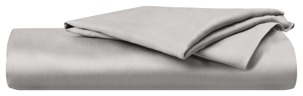 Delara 100% Eucalyptus Lyocell Tencel Fitted Sheet Set, Smooth, Dove, Full, 54"x75"