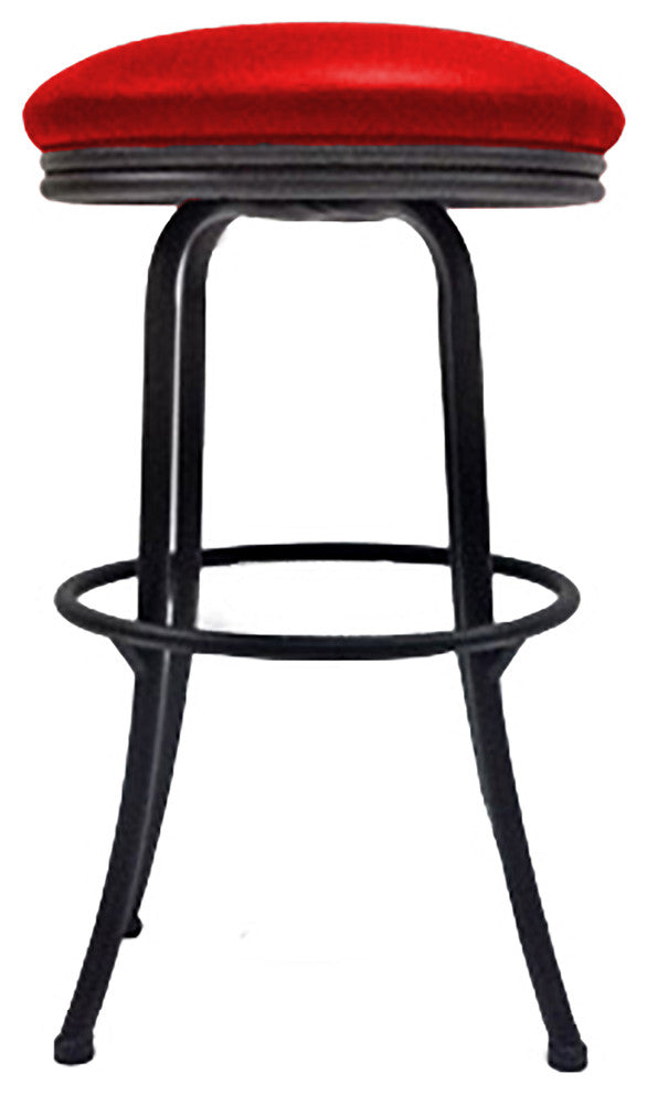 Peyton Fire Red 26inch Counter Height Black Frame Swivel Bar Stool