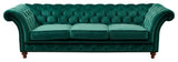 Peyton Sloped Arm Chesterfield Sofa Green Velvet