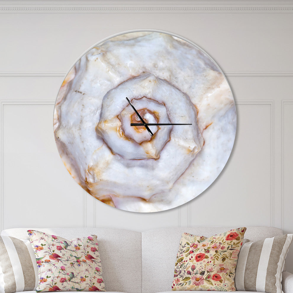 Great Skeleton of Sea Shell Oversized Coastal Metal Clock, 36x36