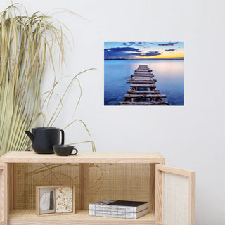 Old Weathered Lake Pier at Sunset Landscape Photo Loose Wall Art Prints, 16" X 20"