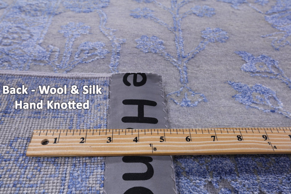 9' 2" X 12' 3" Persian Wool and Silk Handmade Rug Q9418