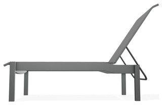 Leeward Sling Stackable Outdoor Chaise Lounge, Destiny Steel/Graphite