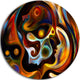 Perspectives Of Inner Paint, Abstract Disc Metal Artwork, 11"