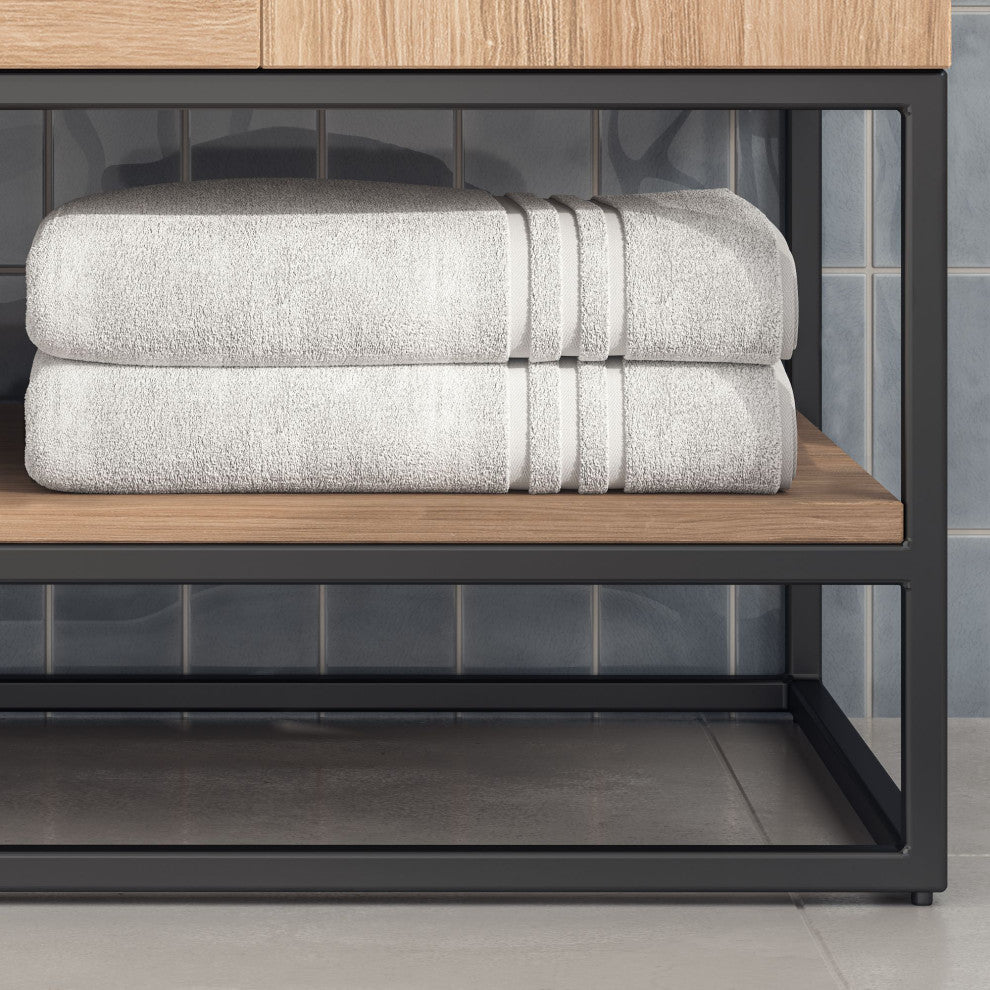 Bahia Bath Vanity, Oak, 84", Matte Black Hardware, Double, Freestanding