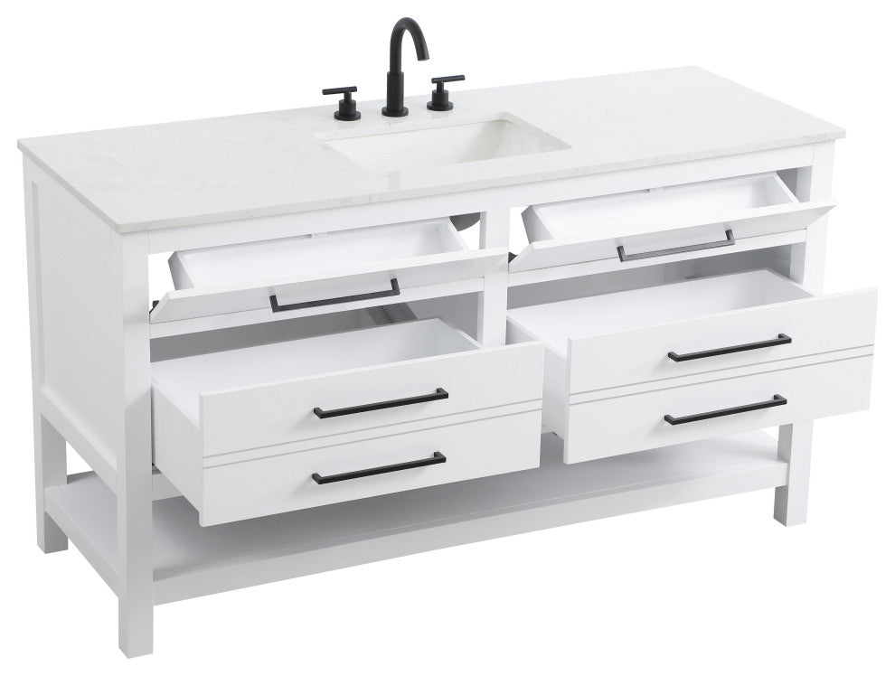 Home Living 60" Single Bathroom Vanity, White