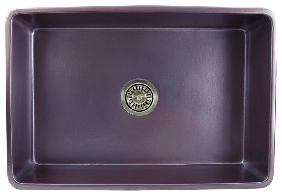 Nantucket Sinks FCFS3020S-ACCIAIO 30" Farmhouse Fireclay Sink, Iridescent