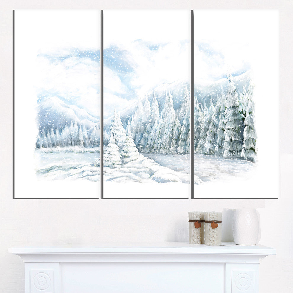 "Christmas Winter Happy Panorama" Metal Wall Art, 3 Panels, 36"x28"