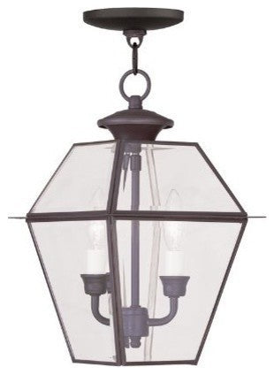Livex Lighting 2 Light Bronze Outdoor Chain Lantern - 2285-07