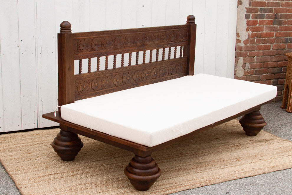 Aged Brown Gulab Carved Sofa