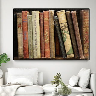"Vintage Book Collection III" Oversized Framed Canvas, 40" x 60"