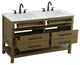 Home Living 54" Double Bathroom Vanity, Chestnut Brown