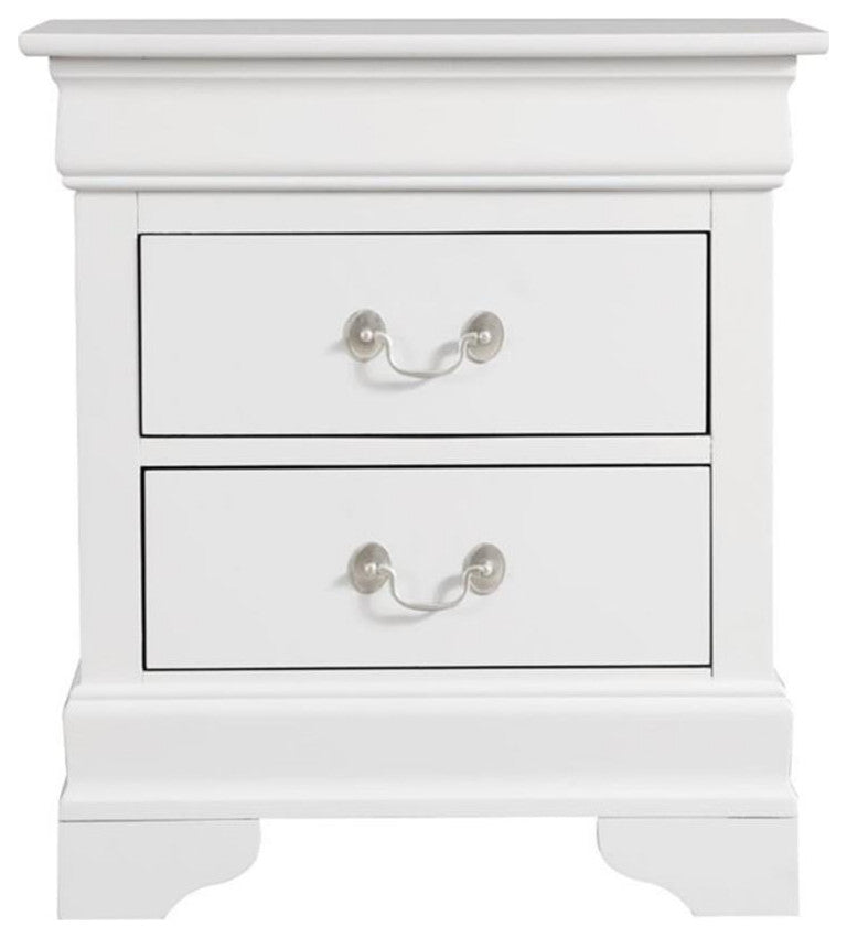 Glory Furniture Louis Phillipe 2 Drawer Nightstand in White