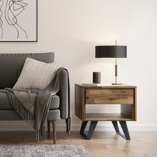 Lowry End Table, Distressed Golden Wheat