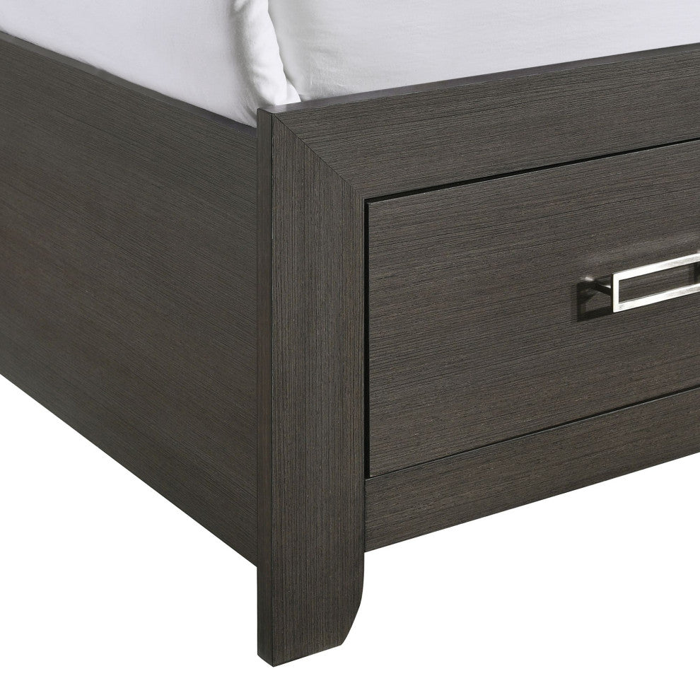 Pikcet House Furnishings Roma Storage Bed With Music and LED Lights, Grey, King